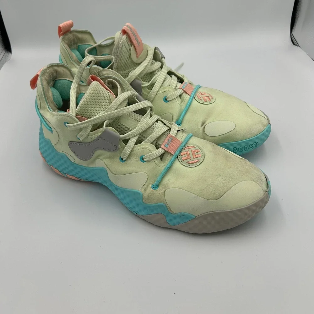 Adidas‎ Harden Vol 6 Mens Basketball Shoes Light Yellow Blue Pink Size